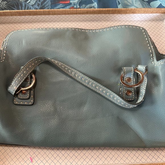 Tommy Hilfiger Blue Leather Tote Purse - Picture 3 of 4